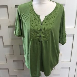 Croft & Barrow Green Woman’s Top Size 1X
